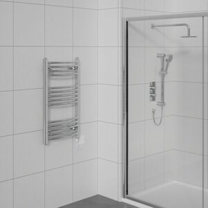 Warmehaus - Prefilled Electric Curved Heated Towel Rail Radiator for Bathroom Kitchen Chrome 800x500mm - 150W