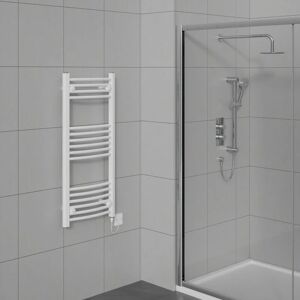 Warmehaus - Prefilled Electric Curved Heated Towel Rail Radiator for Bathroom Kitchen White 1000x500mm - 200W