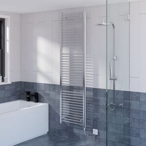 Warmehaus - Prefilled Electric Straight Heated Towel Rail Radiator for Bathroom Kitchen Chrome 1800x500mm - 800W