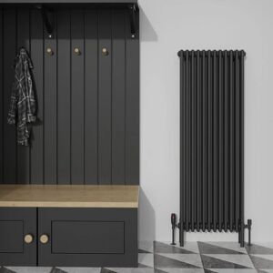 Traditional Cast Iron Style Black Quadruple Column Vertical Tall Radiator 1500x560mm - Perfect for Bathrooms, Kitchen, Living Room - Warmehaus