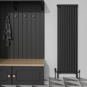 Traditional Cast Iron Style Black Quadruple Column Vertical Tall Radiator 1800x560mm - Perfect for Bathrooms, Kitchen, Living Room - Warmehaus