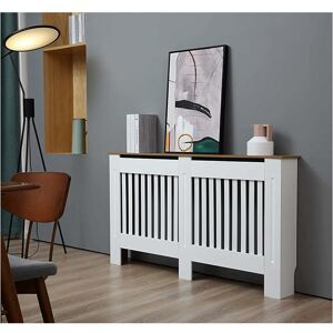 TEETOK White Radiator Cover Grill Shelf Cabinet MDF丨Wood Modern Traditional Furniture h 81.5 x w 152 x d 19 cm