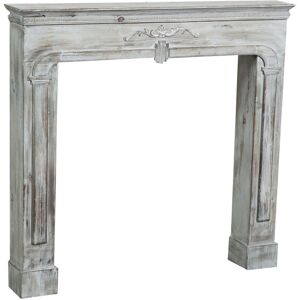 BISCOTTINI Wood made antiqued white finish W104xDP17xH99 cm sized fireplace frame