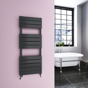Sky Bathroom - Flat Panel Heated Towel Rail Radiator Central Heating 1200x450mm Anthracite