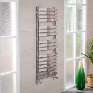 NRG 1200x500 Chrome Designer Curved Bathroom Heated Towel Rail Radiator Rad