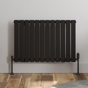 Duratherm - Black Flat Panel Designer Radiator Vertical Horizontal 600 x 908 Single Panel