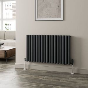DURATHERM Anthracite Oval Column Designer Radiator Vertical Horizontal 600 x 1020mm Double Panel