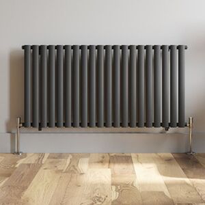 Duratherm - Anthracite Oval Column Designer Radiator Vertical Horizontal 600 x 1200mm Single Panel