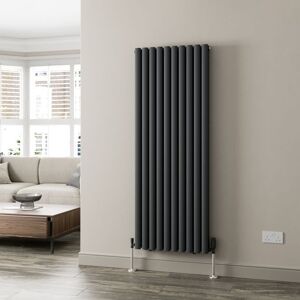 Duratherm - Anthracite Oval Column Designer Radiator Vertical Horizontal 1600 x 600mm Double Panel