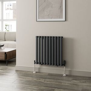DURATHERM Anthracite Oval Column Designer Radiator Vertical Horizontal 600 x 600mm Single Panel