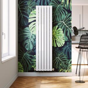Elegant - Modern Vertical Column Designer Radiator White Flat Double Panel Radiator Heater 1800x452mm