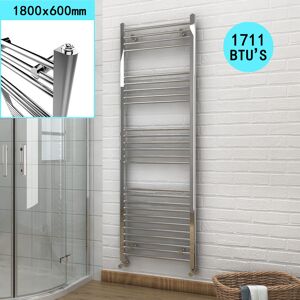 ELEGANT 1800 x 600 mm Bathroom Towel Radiator Chrome Straight Towel Rail Radiator