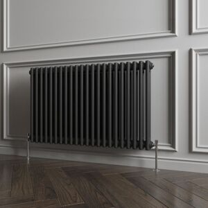 AICA SANITAIRE Biubiubath Traditional Cast Iron Style Radiator Horizontal 2 Column Black 600x1010mm