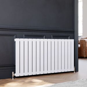 Elegant - 600 x 1216 mm Horizontal Column Designer Radiator Single Flat Panel Radiator Heater White