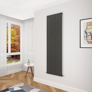 AICA SANITAIRE Acezanble Black Flat Panel Radiator 1800 x 544mm Single Panel