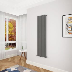 Aica Sanitaire - Acezanble Anthracite Flat Panel Radiator 1600 x 408mm Single Panel