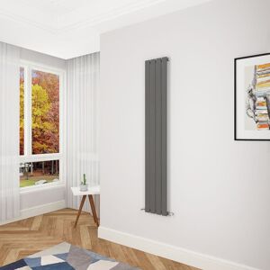 AICA SANITAIRE Acezanble Anthracite Flat Panel Radiator 1600 x 272mm Single Panel