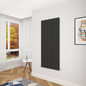 Aica Sanitaire - Acezanble Black Flat Panel Radiator 1600 x 680mm Double Panel