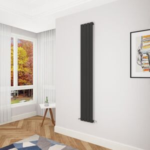 AICA SANITAIRE Acezanble Black Flat Panel Radiator 1800 x 272mm Single Panel