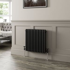 Duratherm - Traditional Black Collosseum Column Radiators Vertical Horizontal 600 x 605mm Triple Column Horizontal