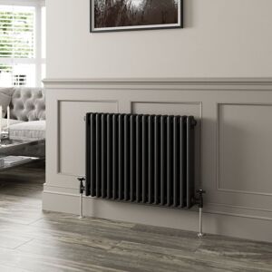 Duratherm - Traditional Black Collosseum Column Radiators Vertical Horizontal 600 x 830mm Triple Column Horizontal