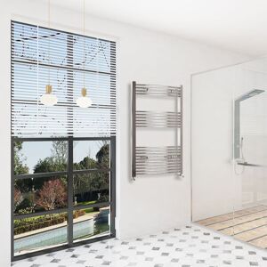 SKY Bathroom 1200x600mm(HxW)Chrome Curved Center Heated Towel Track Heated Towel Radiator