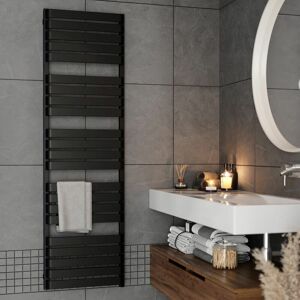 TERMA Bathroom Electric Towel Radiator Designer Heated Towel Rail Flat Panel Black