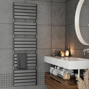 TERMA Bathroom Electric Towel Radiator Designer Heated Towel Rail Flat Panel Grey