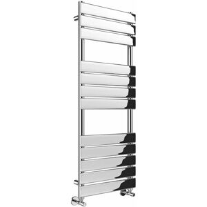 NRG - Bathroom Flat Panel Heated Towel Rail Radiator Central Heating 1200x450mm Chrome