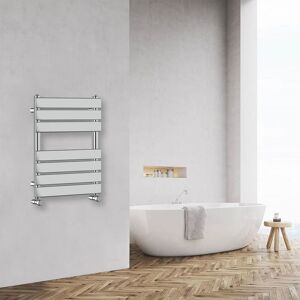 NRG - Bathroom Flat Panel Heated Towel Rail Radiator Central Heating 650x500mm Chrome