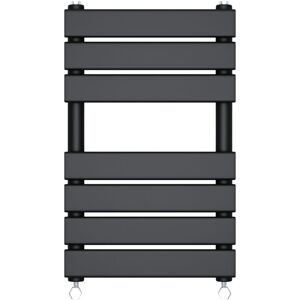 NRG - Bathroom Flat Panel Heated Towel Rail Radiator Central Heating Horizontal 650x400mm Black