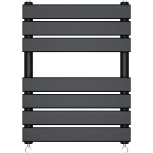 NRG - Bathroom Flat Panel Heated Towel Rail Radiator Central Heating Horizontal 650x500mm Black