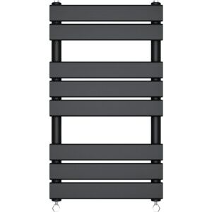 NRG - Bathroom Flat Panel Heated Towel Rail Radiator Central Heating Horizontal 800x450mm Black