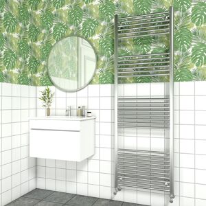 NRG - Bathroom Straight Heated Towel Rail Radiator Ladder Warmer Heating Chrome 1800x600mm