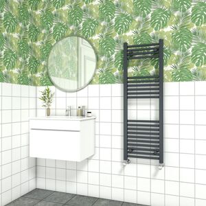 NRG Bathroom Straight Heated Towel Rail Radiator Ladder Warmer Heating Anthracite 1200x400mm