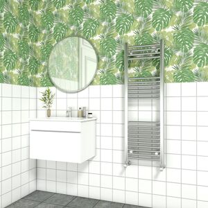 NRG - Bathroom Straight Heated Towel Rail Radiator Ladder Warmer Heating Chrome 1200x400mm