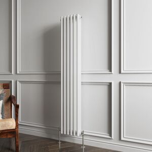 Biubiubath - Traditional Cast Iron Style Radiator Vertical 3 Column White 1500x290mm