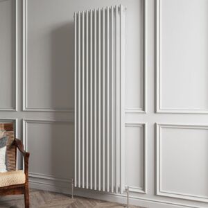 Biubiubath - Traditional Cast Iron Style Radiator Vertical 3 Column White 1800x560mm