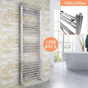 Elegant - Chrome Bathroom Radiator Heated Towel Rail Radiator 1600 x 500 mm Straight