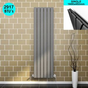 ELEGANT Designer Central Heating Vertical Column Radiator Rads Anthracite Single Flat Panel 1600 x 452mm