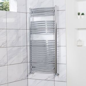 Warmehaus - Curved Heated Towel Rail Chrome 1200x600mm