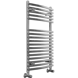 Warmehaus - 800x500mm Curved Chrome Designer Heated Towel Rail Warmer