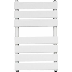 NRG - Designer Flat Panel Heated Bathroom Towel Rail Radiator White with Angled Chrome Valves 650x400mm