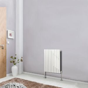 NRG - Designer Radiator White Oval Column Central Heating Rads Horizontal 600x590mm Single