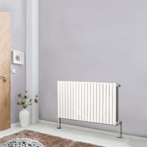 NRG - Designer Radiator White Oval Column Central Heating Rads Horizontal 600x1180mm Single