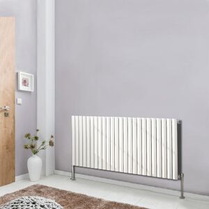 NRG - Designer Radiator White Oval Column Central Heating Rads Horizontal 600x1416mm Single
