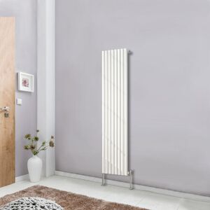 NRG - Designer Radiator White Oval Column Central Heating Rads Vertical 1600x472mm Single
