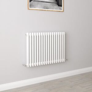 AICA SANITAIRE Aica Traditional Radiator Central Heating Cast Iron Style 2 Column Horizontal 600x830mm White