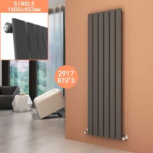 Elegant - Designer Central Heating Vertical Column Radiator Anthracite Single Flat Panel 1600 x 452mm Rads