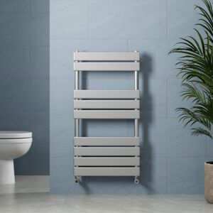 Duratherm - Chrome Flat Panel Heated Towel Rail Bathroom Radiator 950 x 500mm